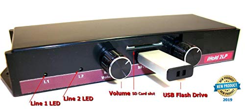 iHold 2LP 2-Line Music On Hold Player System for All Corded or Cordless 2 line or 4 line Telephones, All-in-One Music On Hold Adapter Plus mp3 On-Hold Music Player
