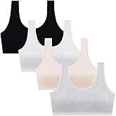 Herepai Big Girls Bra Comfort Flex Fit Seamless for Girl Teens with Adjustable Straps, Pull-on Design