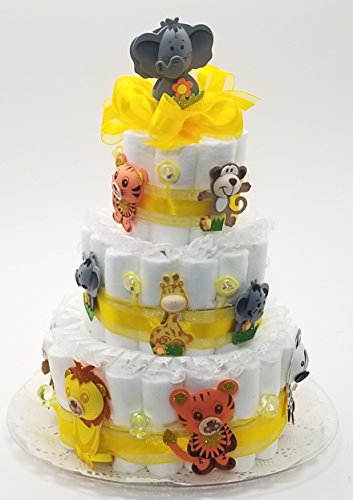 Noah's Ark - Jungle Animals Baby Shower Diaper Cake Kit for a 3 tier cake - Thumbnail 3