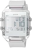 GUESS Men's Digital Casual Silicone Watch, Color: White (Model: U0992G1)