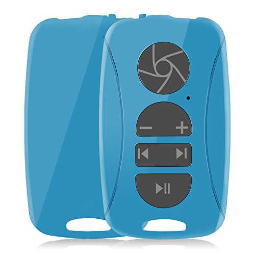 Fintie Bluetooth Wireless Multimedia Remote Music Control Camera Shutter for iOS and Android Smartphones Tablets - Blue