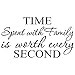 VANGOLD Wall Sticker DIY Wall Decoration Sticker for Empty Wall with TIME Spent with Family is Worth Every Second …