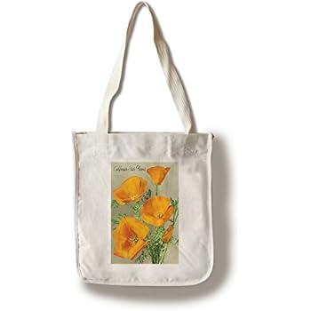 Lantern Press California State Flower - The Californian - Poppy Flowers (100% Cotton Tote Bag - Reusable)