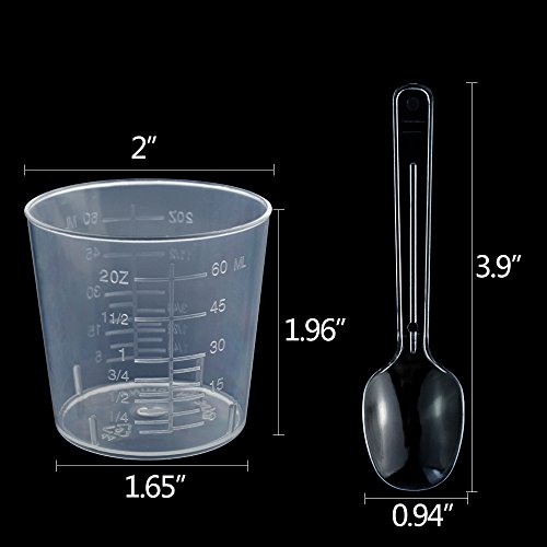 15pcs 2OZ Graduated Cups with 20pcs Plastic Applicators Sticks for Mixing Paint Stain Epoxy Resin, Wobe Mixing Cups & Stir Spoons Measuring Cups Medicine Cups Beaker Lab Cooking Liquid Container
