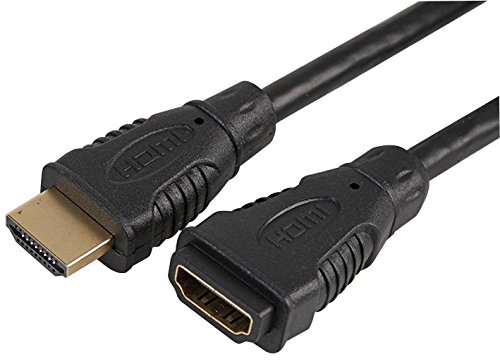 Pro Signal PSG90256 3m HDMI Male‑to‑Female Extension Lead with Gold‑Plated Connectors – Black