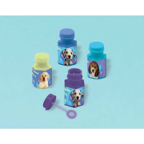 Cute Party Pups Mini Bubbles Birthday Party Favors, 3/5 oz, Blue/Green