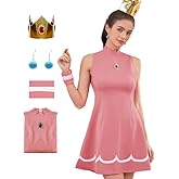 Poboola Women's Halloween Costume Princess Short Sleeve Tennis Sleeveless Cosplay Dress Classic Sport Outfit for Women