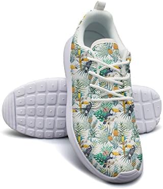 Saerg Bearry Women's Tropical Pineapples And Birds Lightweight Mesh Running Shoes Athletic Sneakers