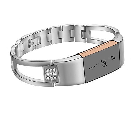 Watch Accessories Wristband Metal Adjustable Replacement Bands for Fitbit Charge 2/Fitbit Charge 2 Band