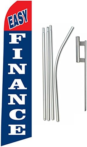 Swooper Feather Flag Kit 15ft "Easy Finance" w/ Ground Spike and Pole