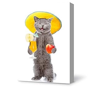 Beach Kitten Painting Wall for Bedroom Living Room