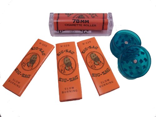 Zig Zags- Herb Grinder(Assorted colors)and 78mm Roller