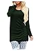 AuntTaylor Womens Long Sleeve Solid Ruching Slim Fit T-Shirt Dress Pull On Tunic