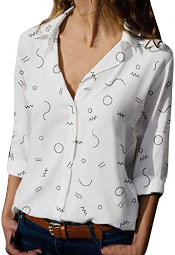 Whyeasy Womens Long Sleeve Shirts Printed Fashion o-Neck Irregular Elastic Sleeve Loose Tops, Blouse,Tunic