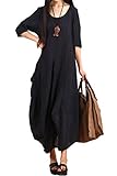 Mordenmiss Women's Summer New Irregular Linen Dress with Pocket