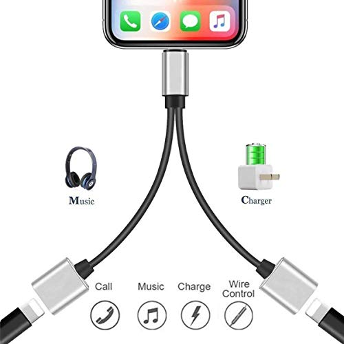 image for Ambrrhty Car Charger Headphone Adapter for iPhone X Adapter AUX Audio 