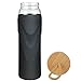 Origin - Best WIDE MOUTH BPA-Free Glass Water Bottle With Protective Silicone Sleeve and Bamboo Lid - Dishwasher Safe