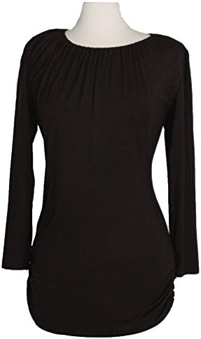 Udderly Hot Mama Luxe Long Sleeve Nursing Top - Black, Size 4