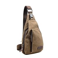 GreatGiftList Outdoor Sports Casual Canvas Unbalance Backpack with Adjustable Shoulder Straps for Men Women, Chest Shoulder Backpack Canvas Crossbody Bags Outdoor Casual Sling Shoulder Bag