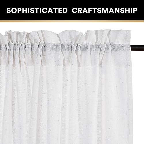 image for PrinceDeco Rich Linen Textured Curtains Privacy Soft Flax Linen Extra 
