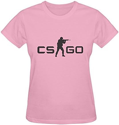 CAIZI Women's Counter-Strike Global Offensive Logo T-shirt Pink Large
