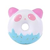 Xinzistar Kawaii Jumbo Slow Rising Squishies Cream Scented Squeeze Kid Toy Phone Charm Gift for Stress Relief (Panda/Cat Donuts)