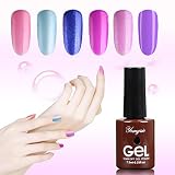 Glitter Gel Nail Polish YUNGSIO UV LED Gel Polish Art Set,6 Colors Kits