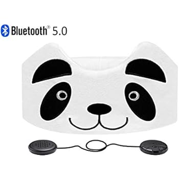 Kids Headphones, Azzker Wireless Bluetooth V5.0 Hands-Free Soft Headband with Ultra-Thin Speakers and Mic Children's Earphones for Girls & Boys, School, Calls, Home and Travel-Panda