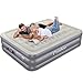 Cumbor Queen Air Mattress with Built-in Pump, Luxury Queen Size Inflatable Airbed with Air Coil Technology - Elevated Raised Double High Air Mattress, 80 x 60 x 18 inches, Grey