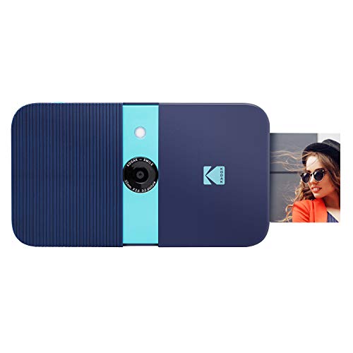 KODAK Smile Instant Print Digital Camera - Slide-Open 10MP Camera w/2x3 ZINK Paper, Screen, Fixed Focus, Auto Flash & Photo Editing - Blue (Best Camera For Kid Photos)