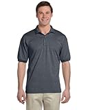 Gildan DryBlend 6 oz., 50/50 Jersey Polo, Medium, DARK HEATHER