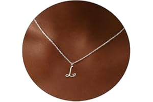 CAROVO Initial Necklaces for Women, Dainty 14K Gold/Silver Letter Pendant Necklace Trendy Simple Cute Necklaces Monogram Name Choker Necklace Jewelry Gift