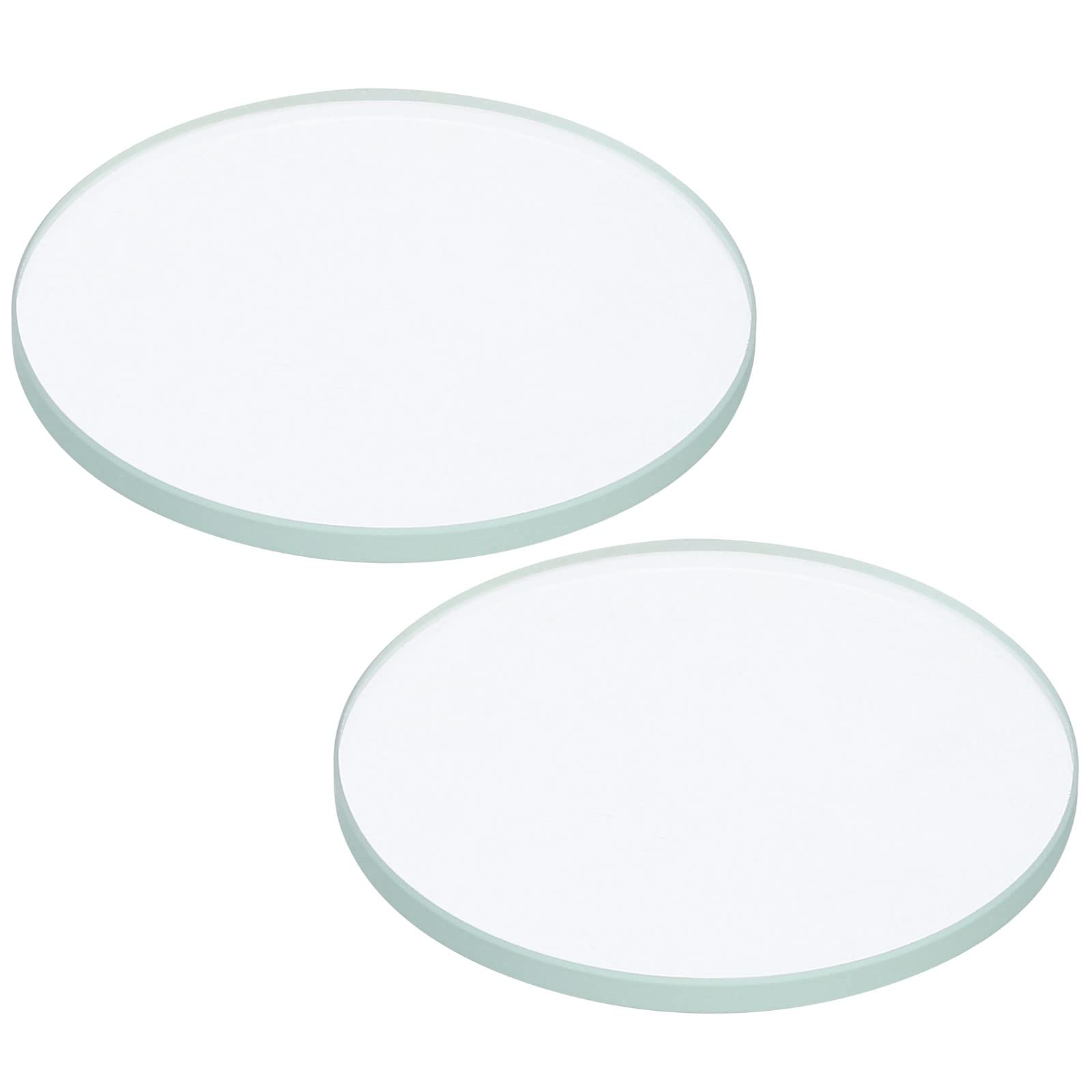 PATIKIL 1.38x0.08 Dia Flashlight Glass Lens, 2 Pcs Polished Edge Glass Lens for LED Light Source Lens Handheld Flashlight Replacement, Transparent