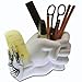 LilGift Novelty Fist Hand Shaped Pen and Office Supply Holder with Paper Clip Magnet, White