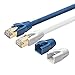 Rubber Connector Boots, VANDESAIL RJ45 Connector Boots Plug Cover White/Blue for Round CAT7 Ethernet Cable (10 Pack, Blue & White)