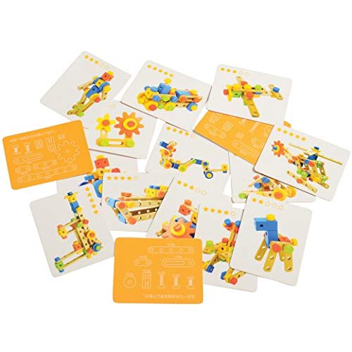 Constructive Playthings Wood Stress Nut and Bolt Builder with Activity