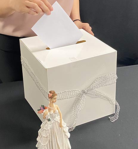 Tytroy White Money Box Wedding Reception Decoration Wishing Well Party Favor (2 pc)