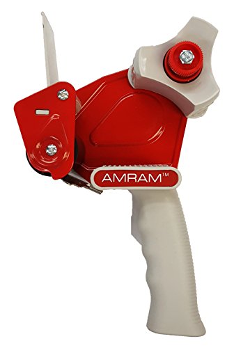 Amram Packing Tape Dispenser Gun 2 Inch Width Side Loading Includes 1 Roll of Tape