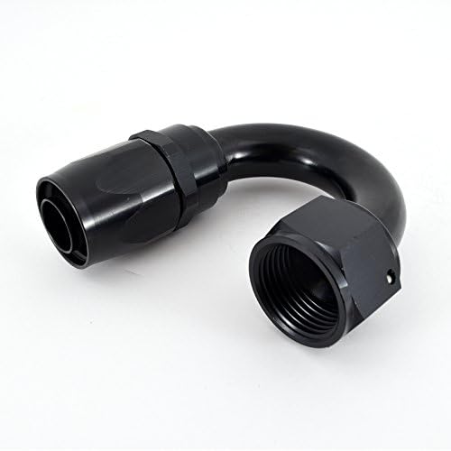Kraken Automotive - Black 10AN 180 Degree Aluminum Swivel Hose End Fitting for Fuel, Oil, Coolant and Air