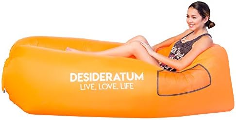 Air Lounger, Portable Air Bed for Indoor and Outdoor, Air Hammock, Inflatable Lounger with Carry Bag, Securing Stake and Bottle Opener for Traveling, Camping, Hiking, Beach, Park, and Backyard