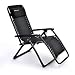 Niceway Foldable Zero Gravity Chair, Reinforcement of Square Steel Tube Structure Chair with Headrest Pillows-380lbs Capacity Black