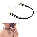 Udobuy®Punk Gothic Three Layer Black Velvet PU Leather Chain Necklace Stretch Tattoo Choker Elastic Tassel Necklaces