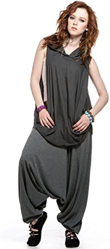 IndiaStyle Grey Yoga Pilates Pants for Women Harem Casual Festival Trousers