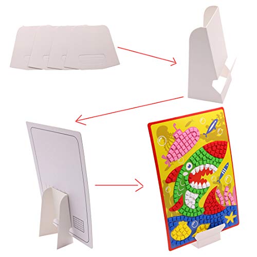 Lovyan Mosaic Stickers Art Kits for Kids 4 Pack DIY Handmade Art Crafts with Card Stands, 1080 Sticky Tiles (Sea Animals) - Thumbnail 3