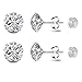 Stud Earrings Platinum Plated Sterling Silver Round Cut Cubic Zirconia 8mm 2.5 Carat Fashion Jewelry for Women & Girls's Ear Lobe with Gift Box