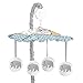 Blue, Grey and White Woodland Animal Bear Toile Girl or Boy Musical Baby Crib Mobile