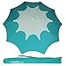 AMMSUN 7ft Heavy Duty Windproof Beach Umbrella with Tilt Mechanism, Portable UV 50+ Protection, Flower Vents Design and Outdoor Sunshade Umbrella for Garden Beach Outdoor (Teal White)