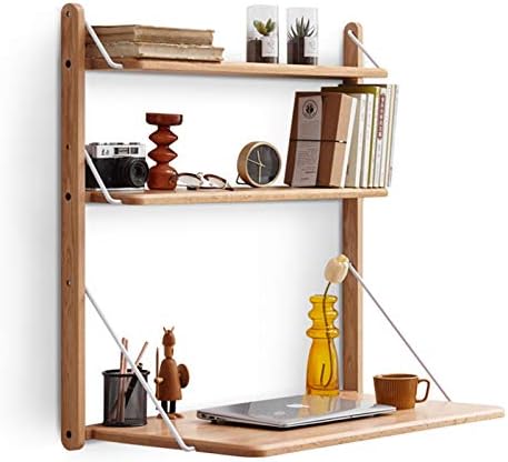 折りたたみ式フローティングラップトップデスク 省スペース無垢材壁掛けデスク ホームデスク学習デスク 見えない多機能学習テーブルハンギングテーブル