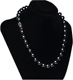 Tahitian Black Pearl Necklaces For Women - (Real South Sea Seawater Shell Pearls Simulated) 12mm