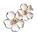 Newest trent HOT Sale Elegant White Five Leaves Jasmine Flower Floral Earring Ear Studs